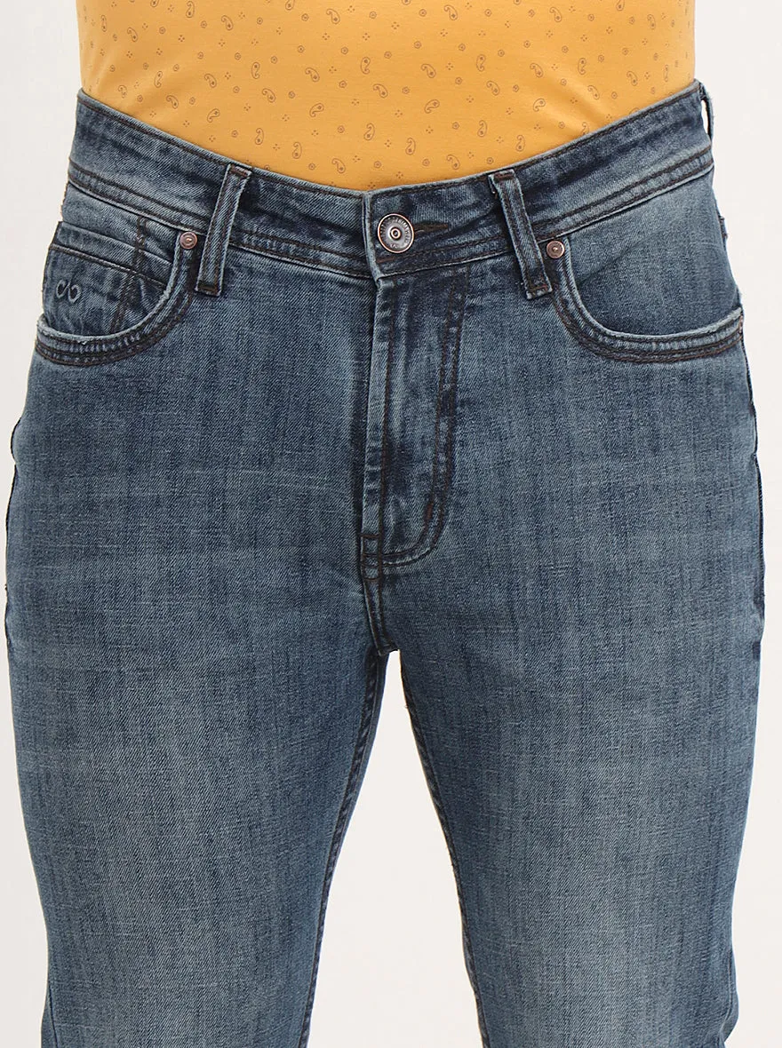 Sky Blue Washed Slim Fit Jeans | JadeBlue