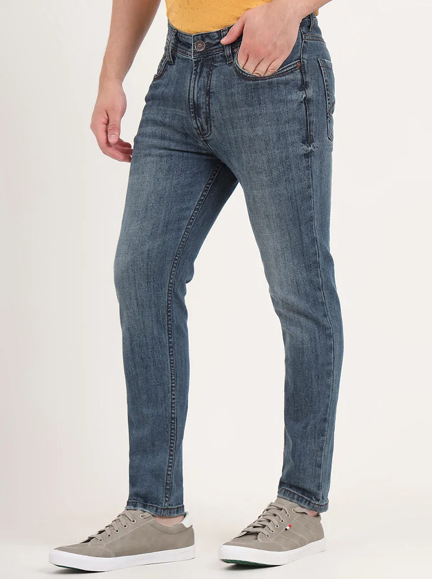 Sky Blue Washed Slim Fit Jeans | JadeBlue