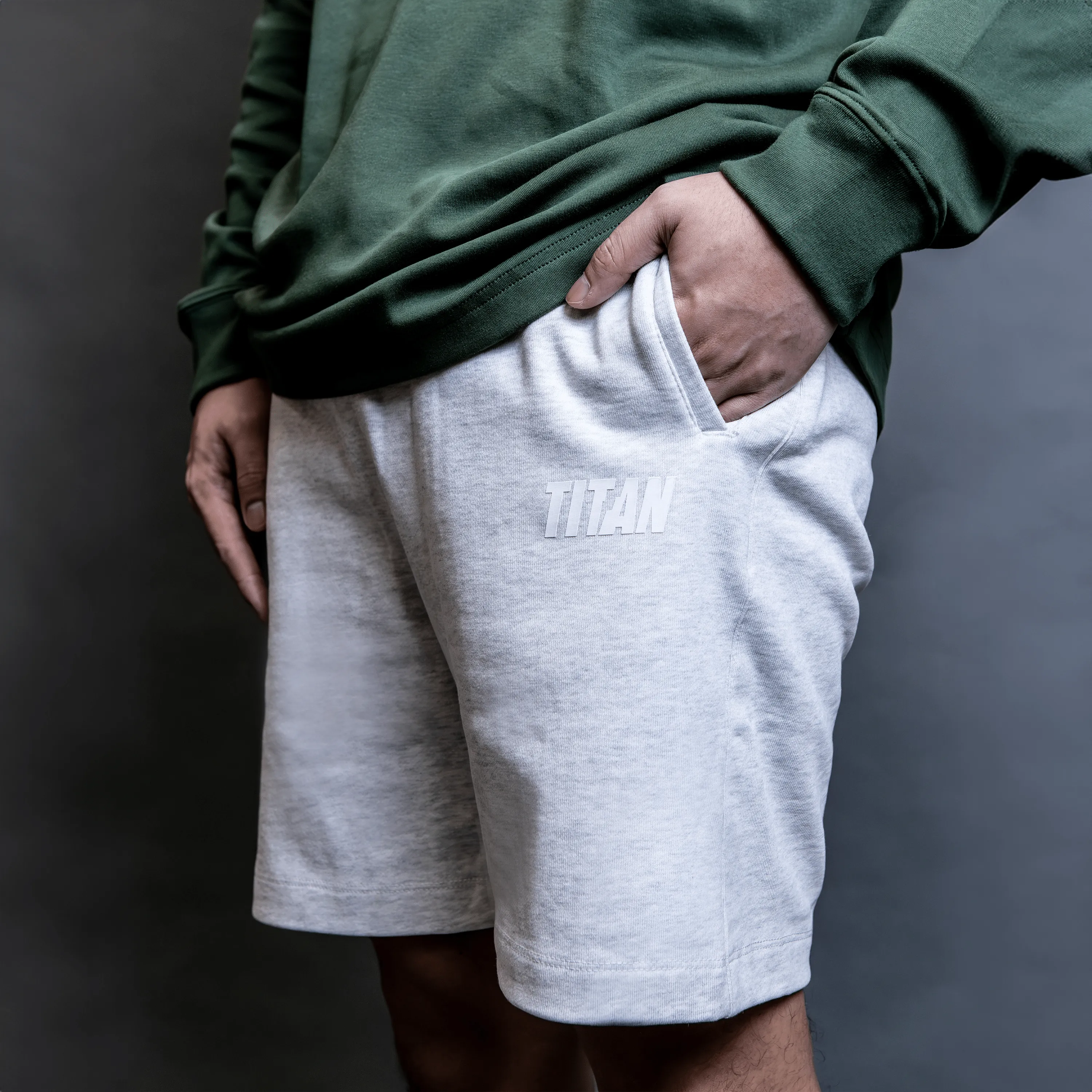 Titan Essentials Strike Logo Shorts - Grey