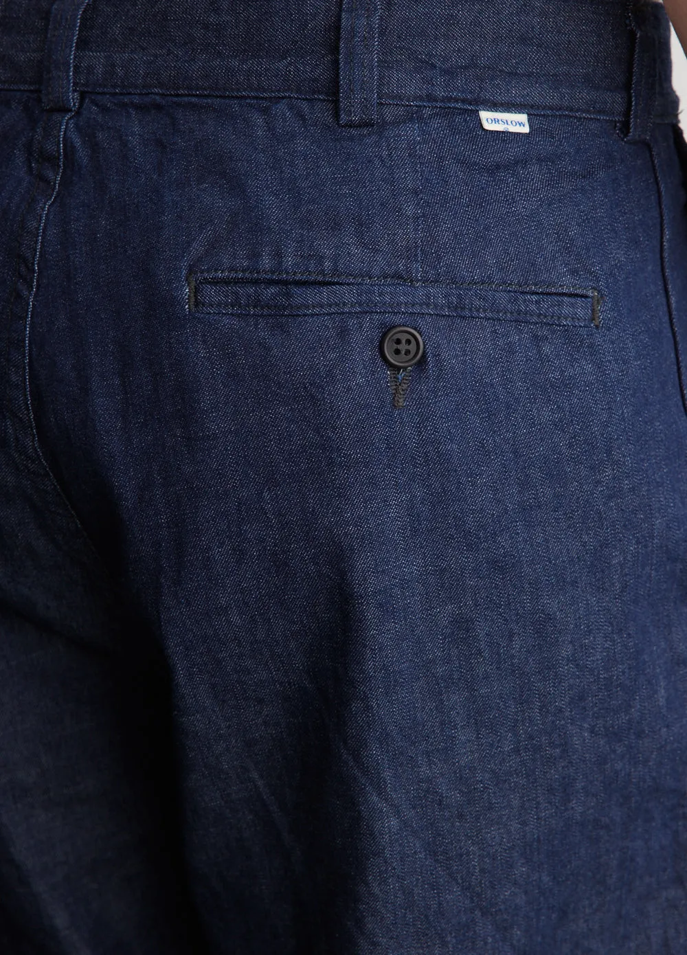 Two Tuck Denim Wide Trousers