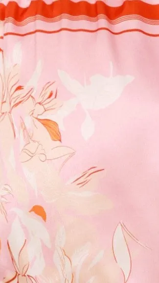 Vallerie Button Up Shirt - Pink/White Print