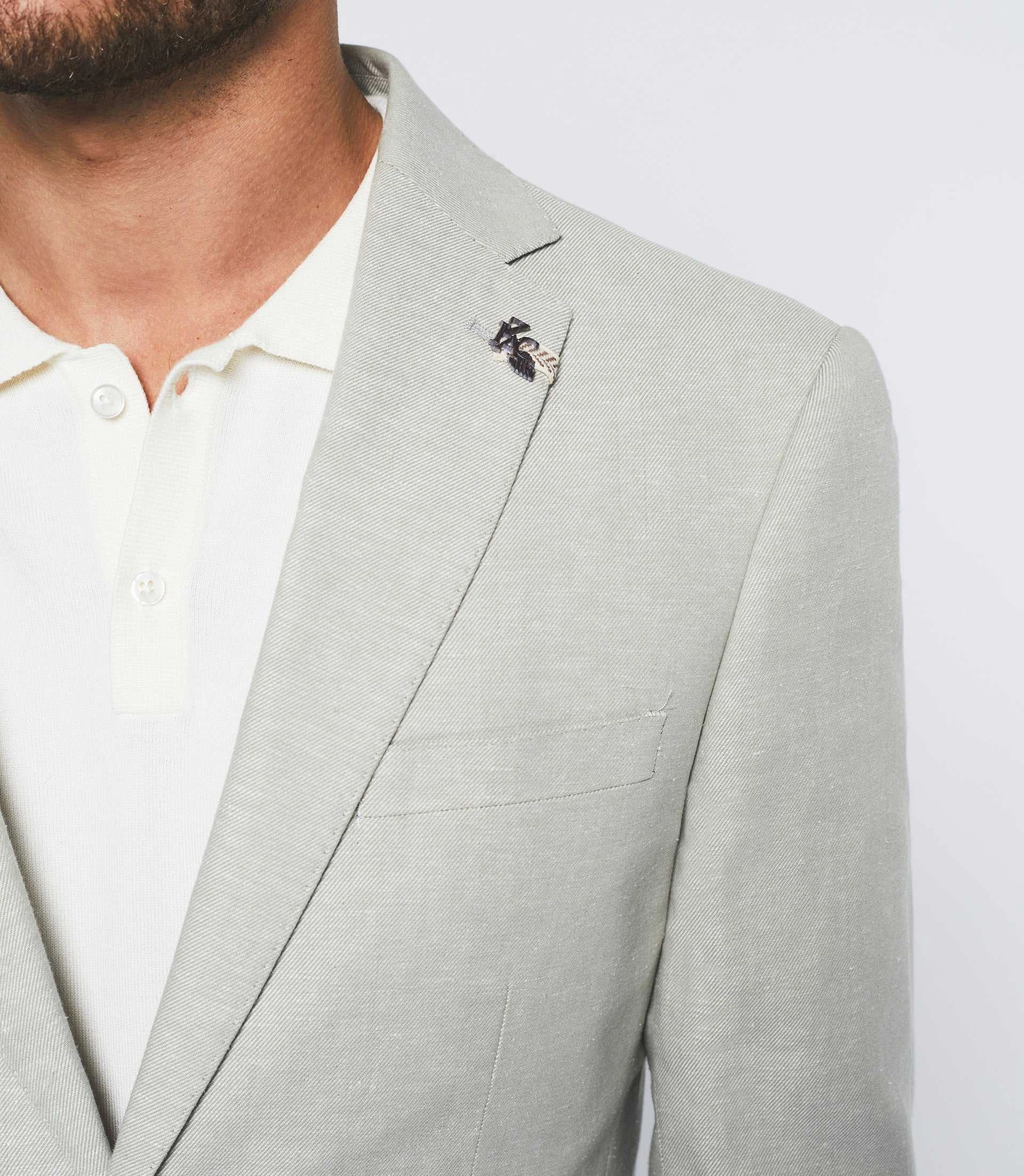 Veste séparable en lin vert Calice