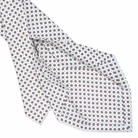 WHITE 5 FOLD SARTORIAL SILK TIE