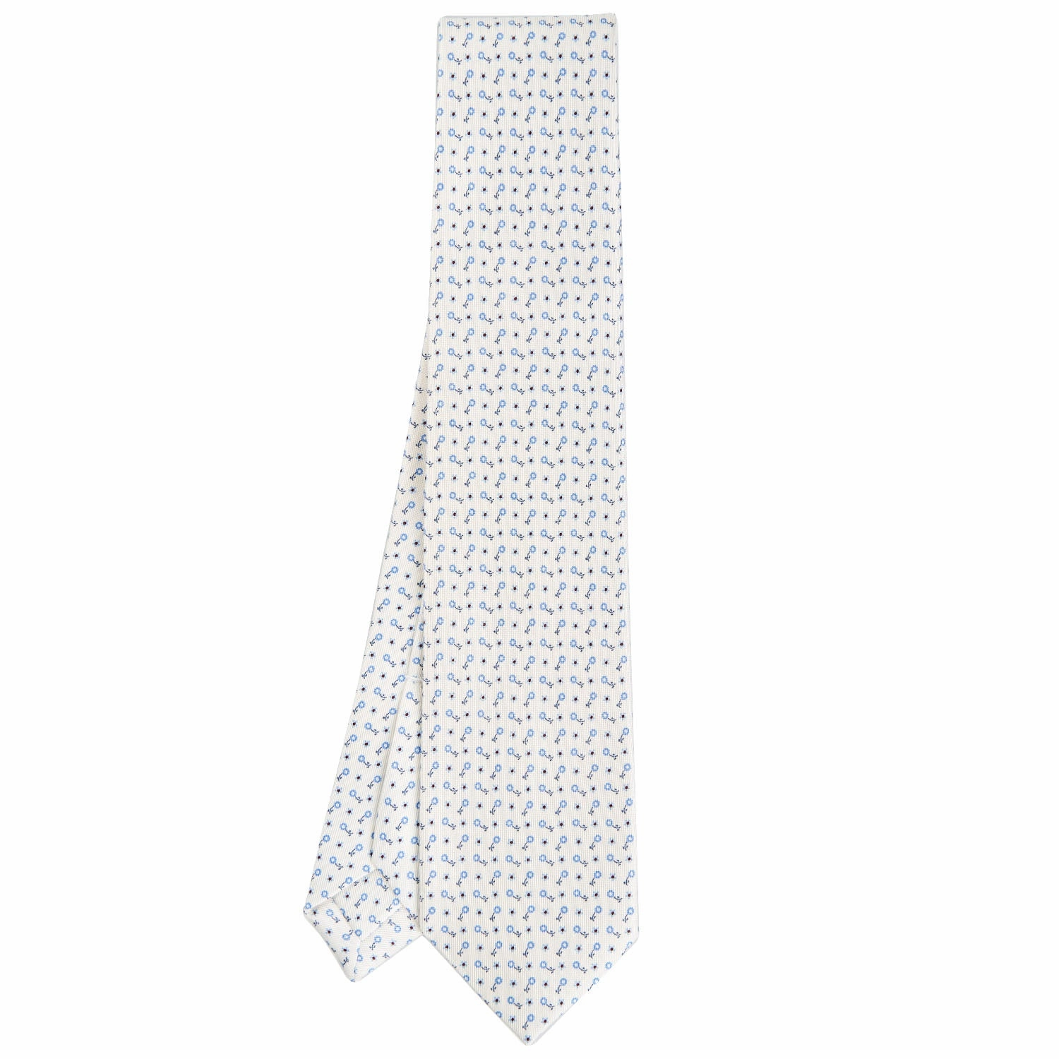 WHITE 5 FOLD SARTORIAL SILK TIE