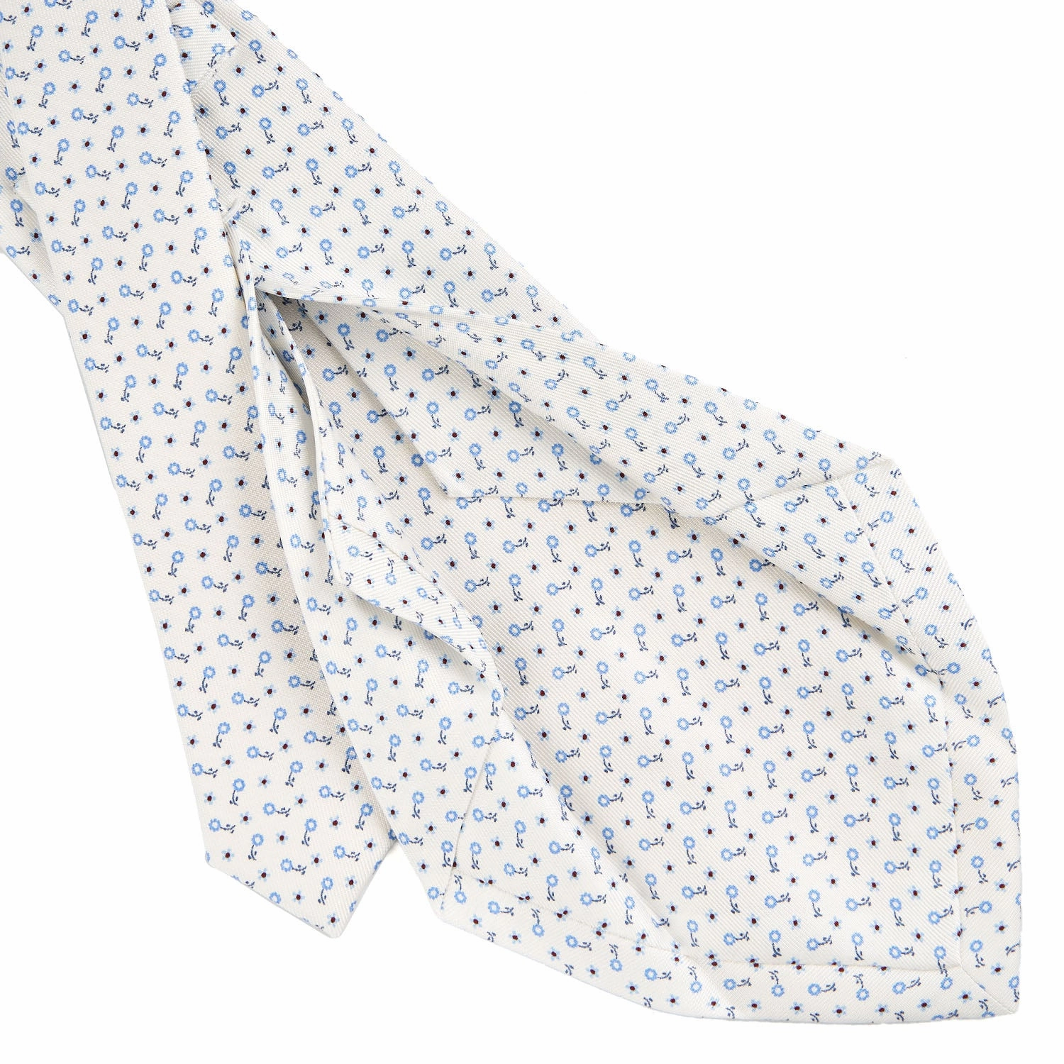 WHITE 5 FOLD SARTORIAL SILK TIE