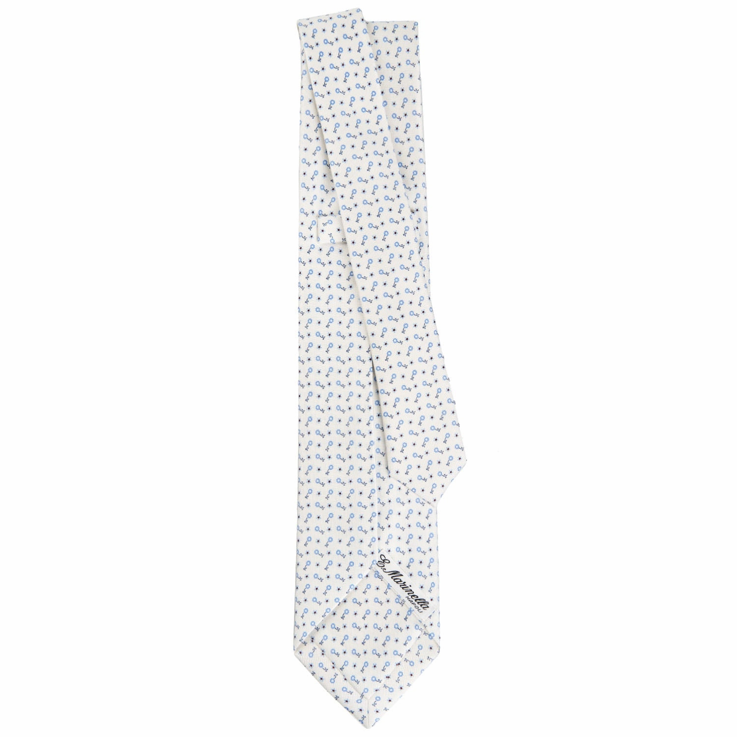 WHITE 5 FOLD SARTORIAL SILK TIE