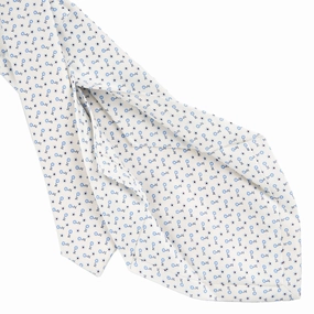 WHITE 5 FOLD SARTORIAL SILK TIE