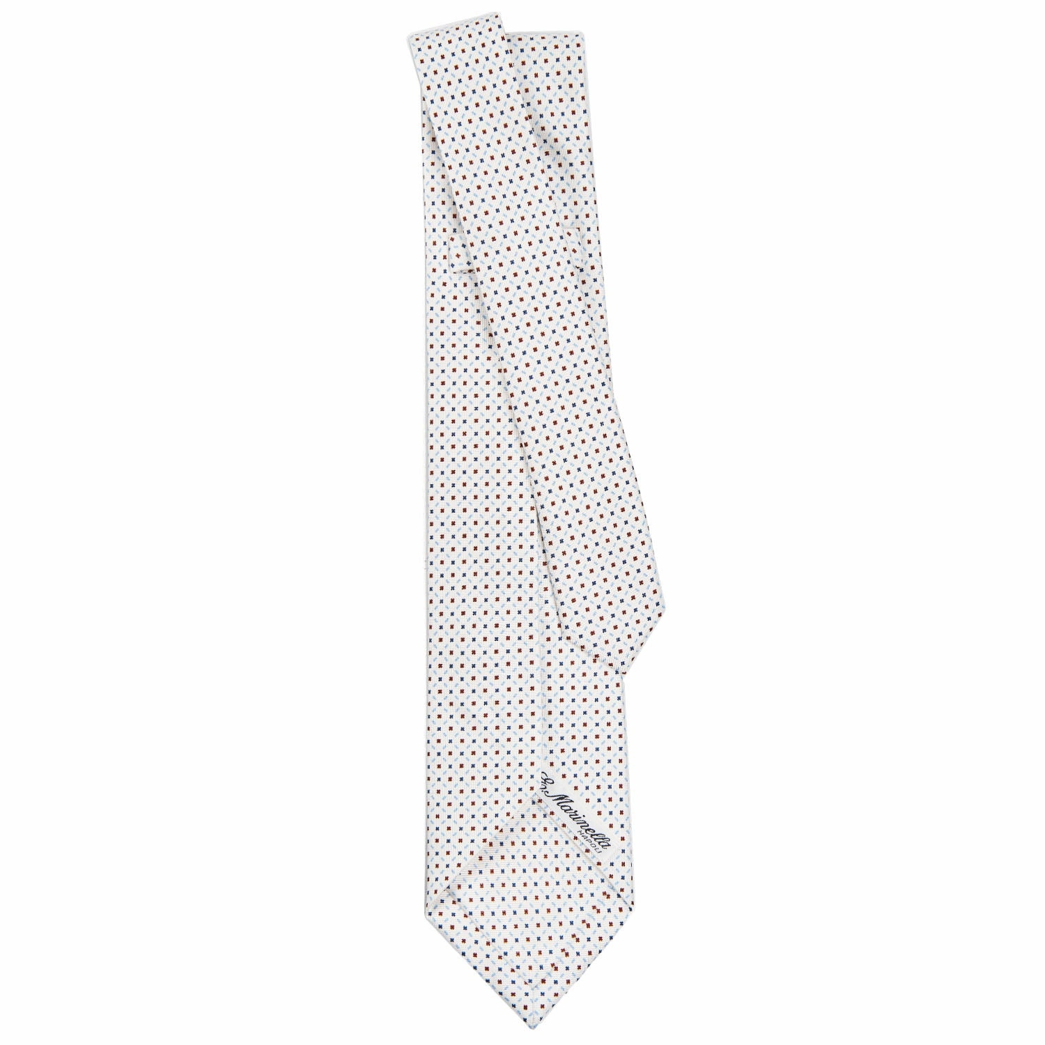 WHITE 7 FOLD SARTORIAL SILK TIE