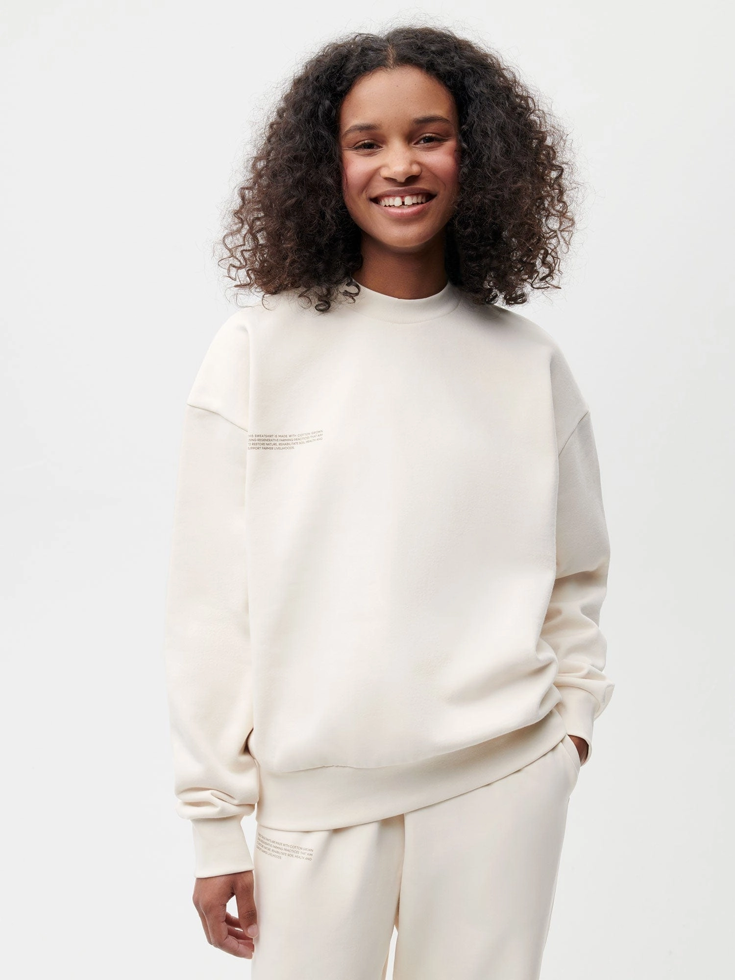 Womens In Conversion Cotton Sweatshirt—cotton white