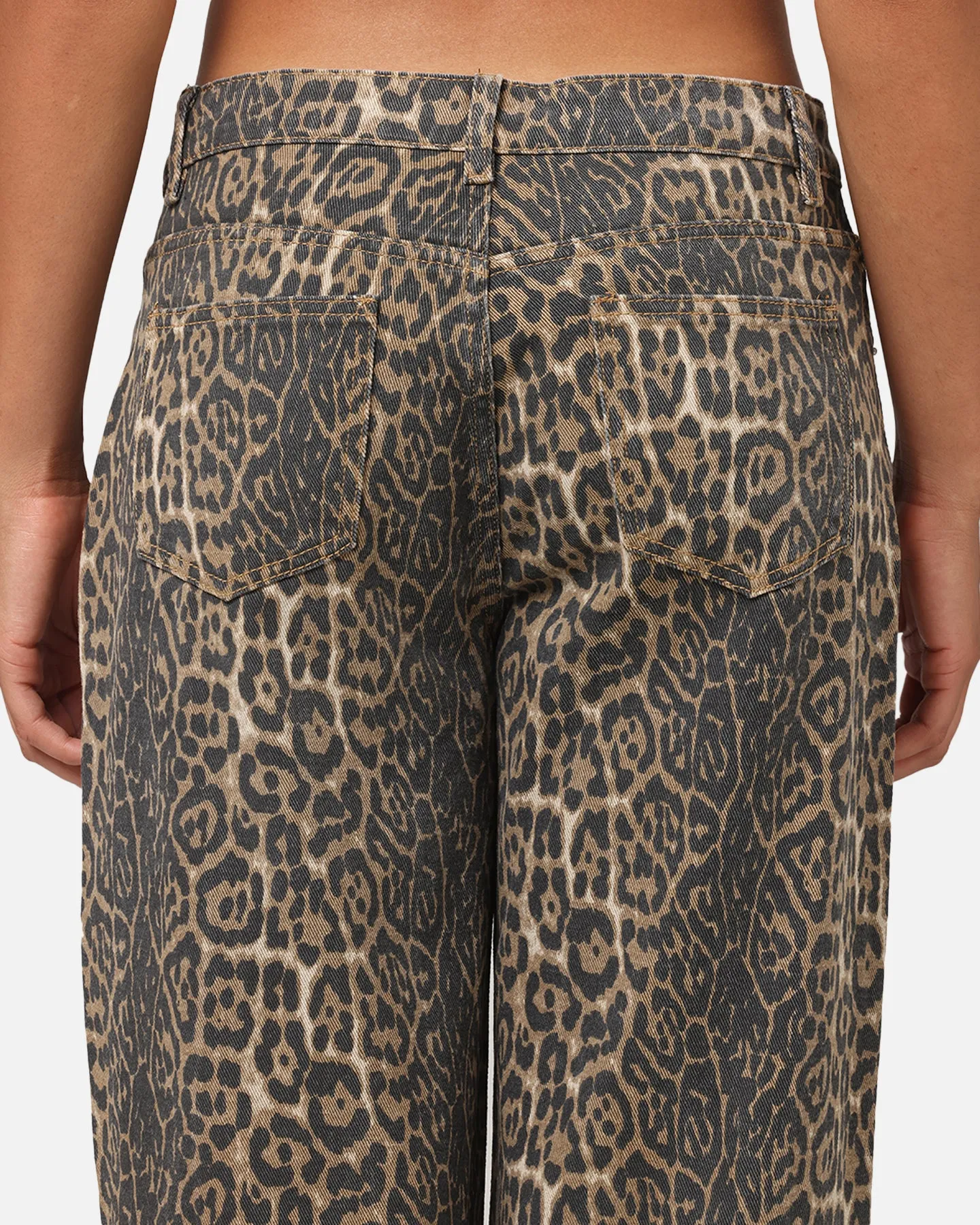 XXIII Women's Leopard Wide Leg Jeans Leopard