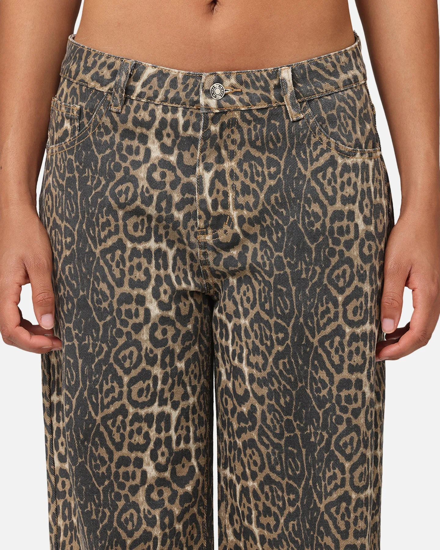 XXIII Women's Leopard Wide Leg Jeans Leopard