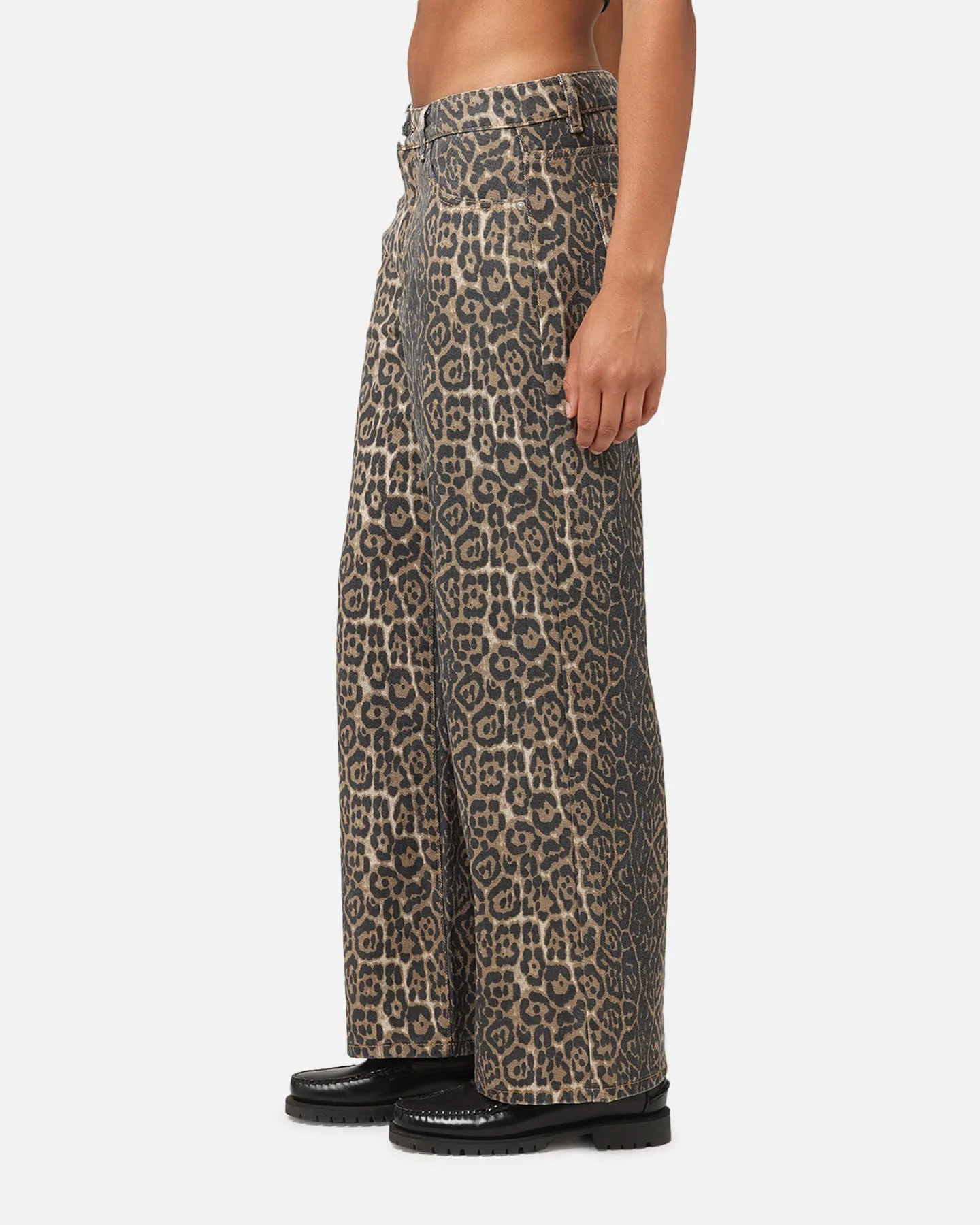 XXIII Women's Leopard Wide Leg Jeans Leopard